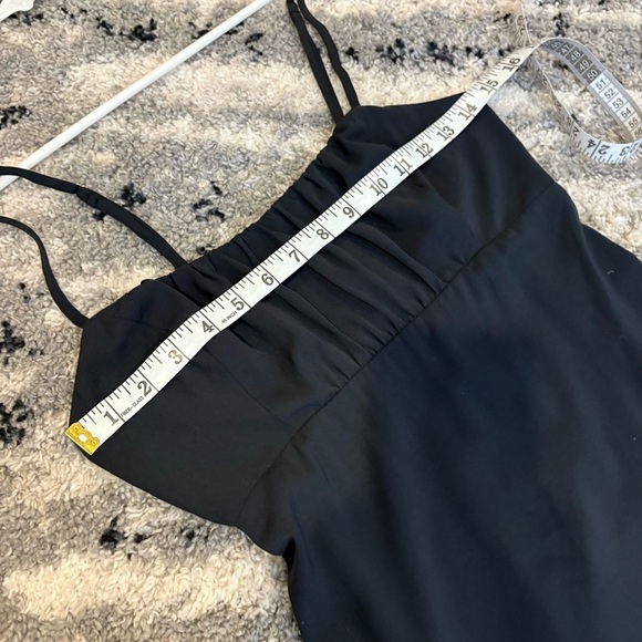 Abercrombie & Fitch Black Ruched Mini Slip Dress with Straps Size Small - Picture 7 of 8